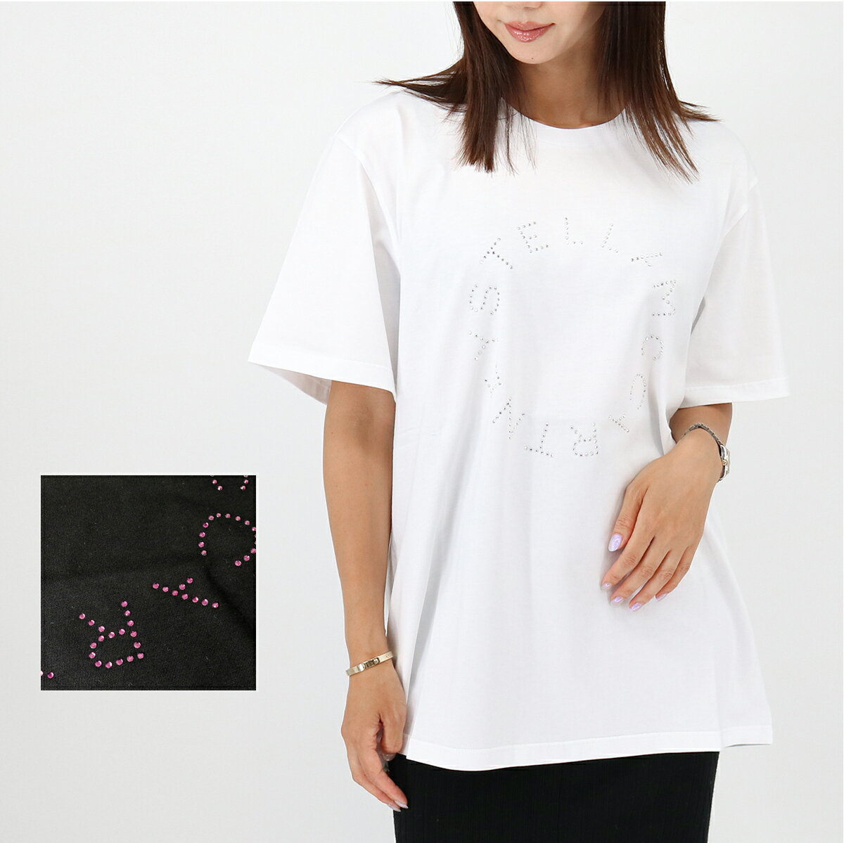 STELLA McCARTNEY ステラマッカートニー 6J0158 3SPX38 レディース半袖Tシャツ ラインストーン ディア..