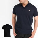 MONCLER モンクレール G2 091 8A00013 84673 MAGLIA POLO MANICA CORTA メンズポロシャツ NAVY BLACK ロゴパッチ ワンポイント 半袖 襟付き カットソー トリコロール 鹿の子 POLO SHIRT