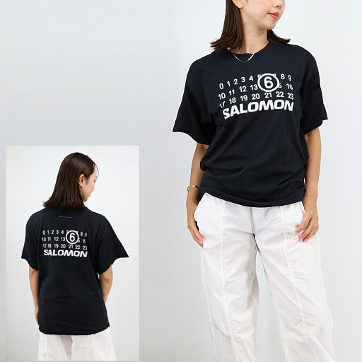 MM6×SALOMON エムエムシックス メゾンマルジェラ サロモン コラボ レディースロゴTシャツ S52GC0345 M20101 BLACK 半袖 クルーネック SS TEE ロゴ ユニセックス ブランド【cp_3】 MM6×SALOMON エムエムシックス メゾンマルジェラ サロモン コラボ レディースロゴTシャツ S52GC0345 M20101 BLACK 半袖 クルーネック SS TEE ロゴ ユニセックス ブランド【cp_3】