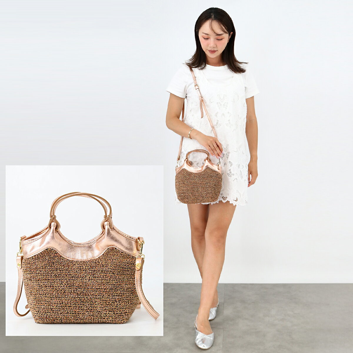 GIANNI CHIARINI ジャンニキアリーニ BS10828 PGNPL ハンドバッグ DUA デュア レディース レザー 2WAY ショルダーバッグ ロゴ ブランド