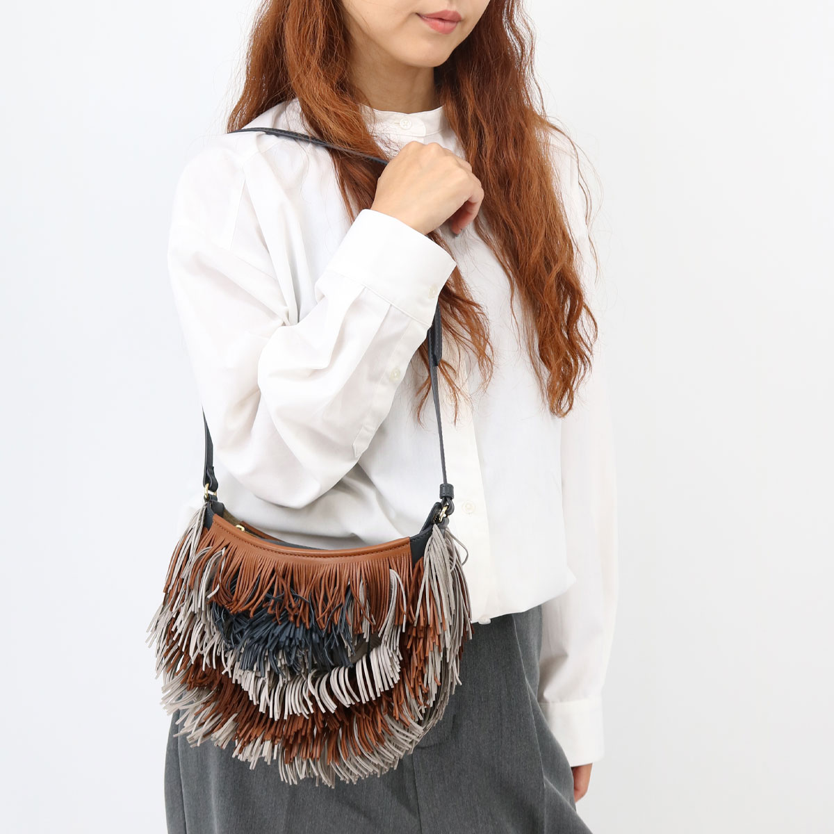 J&M DAVIDSON ジェイアンドエム デヴィッドソン LMFS-0MC-SCNP MINI FIESTA ミニ フィエスタ ショルダーバッグ フリンジ レザー MBC-980G 3WAY クロスボディ ハンドバッグ ブランド