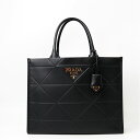 プラダ 革トートバッグ レディース PRADA プラダ シンボル トップステッチ レザー ラージ バッグ 1BA377 VOCO トートバッグ トライアングルロゴ BLACK A4収納可能 ハンドバッグ レディース