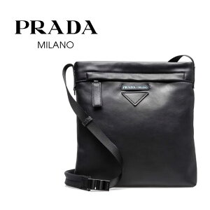 【PRADA】プラダ 2VH055 2BYA F0002/BLACK レザーショルダーバッグ ロゴ ギフト プレゼント メンズ 斜めがけ クロスボディ ユニセックス