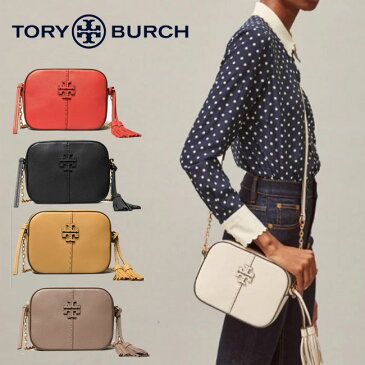 【TORY BURCH】トリーバーチ MCGRAW CAMERA BAG 64447 マクグロウ カメラバッグ ショルダーバッグ タッセル　ロゴ カジュアルスタイル　エレガントスタイル 斜め掛け・クロスボディーバッグ BLACK 001 TIRAMISU 227 SILVER MAPLE 963 NEW IVORY 0104 BRILLIANT RED 0612