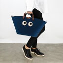 ANYA HINDMARCH アニヤハインドマーチ 5050925170154 21086778 Felt Eyes Tote Recycled Felt in Dark Petrol アイズ トートバッグ リサイクルフェルト ブルー