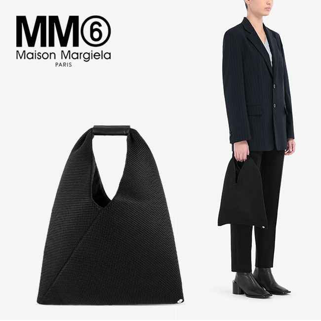 【MM6】エムエムシックス トライアングル トートバッグ S54WD0043 PR992 T8013 MAISON MARGIELA メゾンマルジェラ Japanese スモールジャパニーズ ネット メッシュ バッグ ブラック ギフト プレゼントのサムネイル