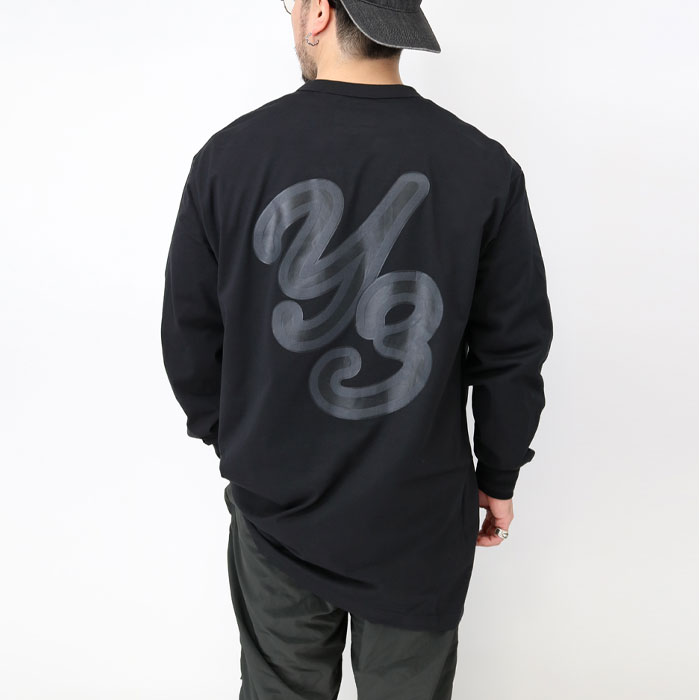 Y-3 ワイスリー adidas アディダス YOHJI YAMAMOTO 1Q2146 LONG SLEEVE TEE グラフィックロゴ ロンT 長袖Tシャツ クルーネック ロンT 丸首 ロゴ バックプリント