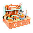 木製 大工さん工具セット おままごと 木のおもちゃ 木槌付き おもちゃ 玩具 ごっこ遊び 木製ツールボックス 多機能 積み木 組み立て 知育玩具 DIY クリス...