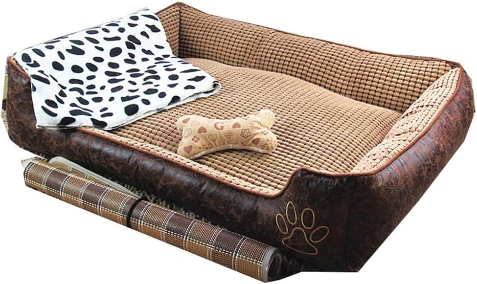 耐噛み ペットベッド 角型 ブラウン すべり止め お手入れ簡単 取り外す可 疲れにくい 小型犬 大型犬 ぐ..