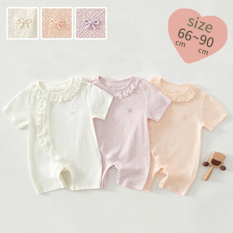 Short Sleeves - ロンパース 半袖 ベビー服 韓国 綿100% 女の子 夏 肌着 カバーオール キッズ 子供服 新生児 赤ちゃん おしゃれ 可愛い ルームウェア 部