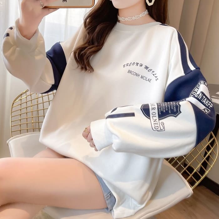 乐天商城 - 春秋冬 トレーナー 長袖 レディース おしゃれ きれいめ 通学 韓国 可愛い カジュアル 20代 ガーリー 高校生 ファッション ロゴ 中学生 1