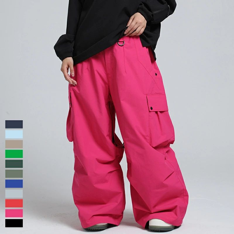 スノーボードウェア ロングパンツ スキーウェア スノボウェア レディース メンズ ボトムス カーゴパンツ ワイドパンツ 無地 ズ