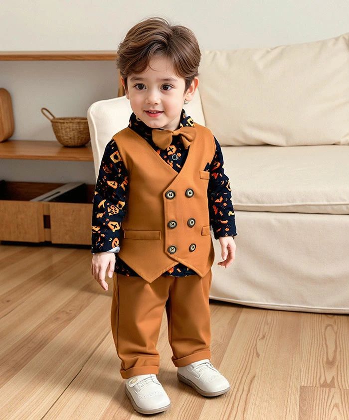 RAY588 楽天市場店のスーツ 男の子 ハロウィン キッズ スーツ 男の子 かぼちゃ 子供スーツ フォーマルスーツ 男の子 長袖 ワイシャツ フォーマル スーツ ベ｜アングル2