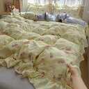 布団カバーセット 3点セット シングル 韓国風 花柄 可愛い 姫系 掛け布団カバー ベッドカバー シーツカバー フラットシーツ ベッドスカ