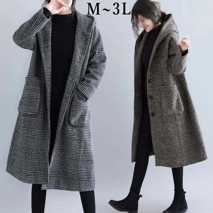 コート　レディース コクーンコート　フーデットコート ジャケット　フード付き フードコート アウター コート ロング　ロングコート