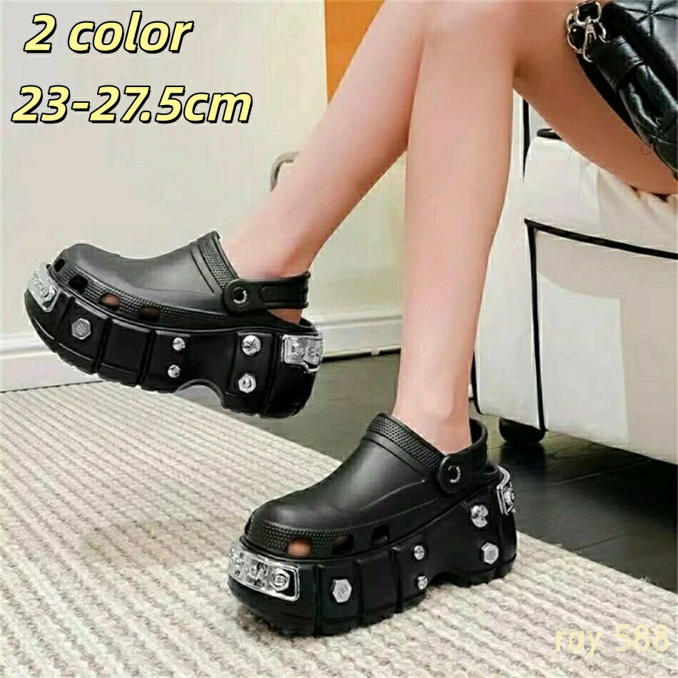 厚底サンダル レディース メンズ2way男女兼用クロッグタイプ EVA素材 アクセサリ ビーチサンダルかわいい サンダル カジュアルシューズ