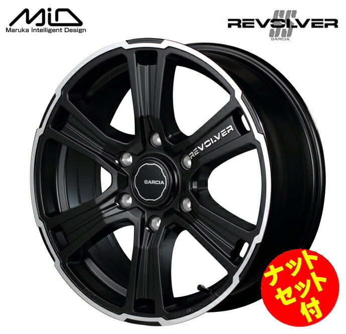 【送料無料・代引き可】【ホイール4本セット】200系ハイエース/レジアスエース マルカサービス MID GARCIA SS REVOLVER 16インチ 6.5J インセット38 6穴 PCD 139.7 セミグロスブラック リボル…