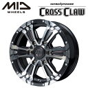 【送料無料・代引き可】【ホイール単品1本】MID NITRO POWER CROSS CLAW 16インチ 6.5J インセット38 6穴 P.C.D. 139.7 ブラックメタリック/ミラーカット