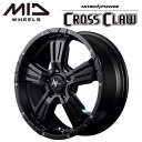 【送料無料 代引き可】【ホイール4本セット】MID NITRO POWER CROSS CLAW 17インチ 7J インセット31 5穴 P.C.D. 110 セミグロスブラック/ピアスドリルド JEEP レネゲード チェロキー（KL） コンパス