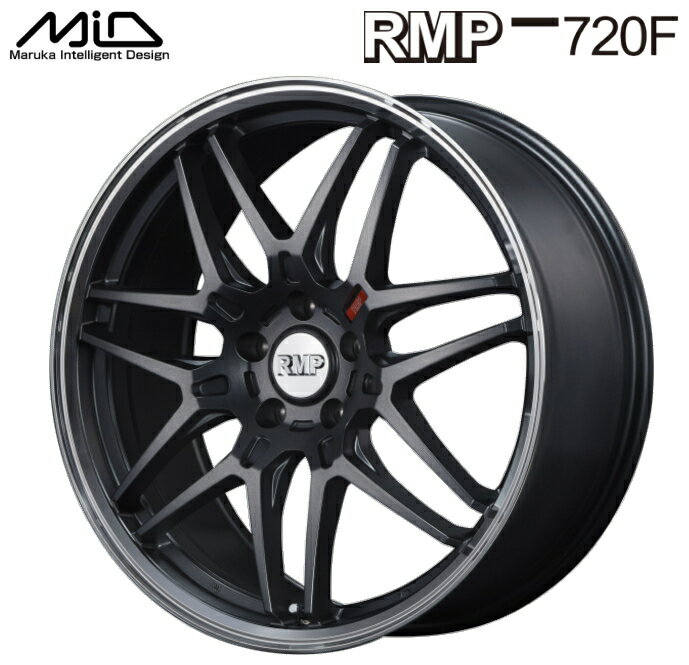 【送料無料・代引き可】【ホイール4本セット】マルカサービス MID RMP 720F 18インチ 8J インセット42 5穴 PCD 114.3 セミグロスガンメタ/リムポリッシュ