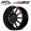 【送料無料・代引き可】【ホイール単品1本】MID RMP RACING GR12 18インチ 7.5J インセット50 5穴 PCD 114.3 クリスタルブラック/ストロボレッド(2)