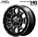 【送料無料・代引き可】【ホイール4本セット】マルカサービス NITRO POWER H6SLUG H6スラッグ　17インチ 6.5J インセット48 6穴 PCD 139.7 セミグロスブラック/マシニング