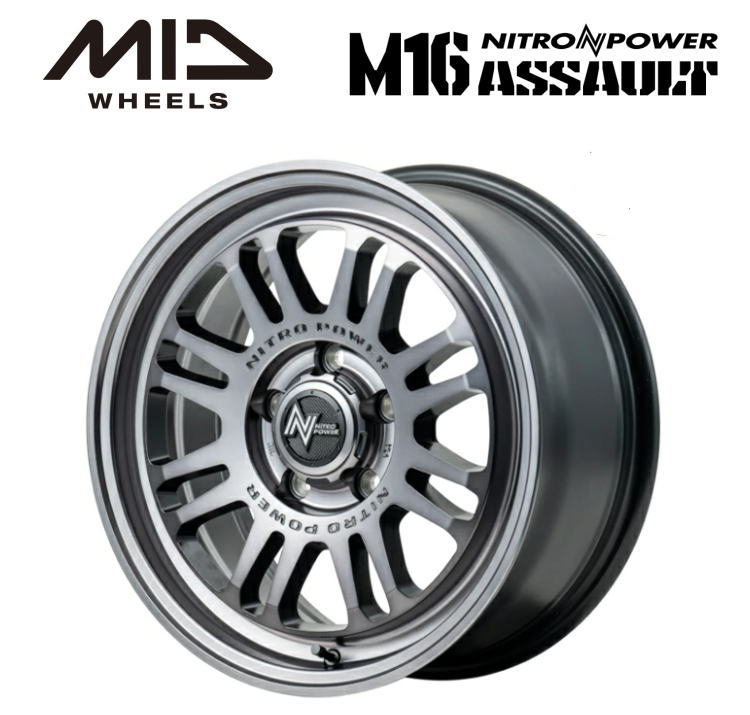 Rakuten - 【送料無料・代引き可】【ホイール4本】MID NITRO POWER M16ASSAULT M16アサルト 16インチ 7J インセット40 5穴 P.C.D. 114.3 スティールクリア デリカD：5 RAV4