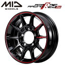 MID RMPRACING R25Plus R25プラス 16インチ 5.5J インセット20 5穴 PCD 139.7 ブラック/リムレッドライン