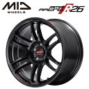 【送料無料・代引き可】【ホイール1本単品】マルカサービス MID RMP RACING R26 18インチ 8.5J インセット45 5穴 P.C.D.100　クリスタルブラック