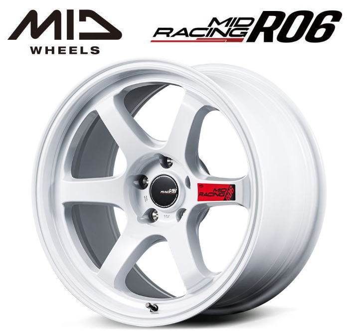 Rakuten - 【FDJ2公認ホイール】【送料無料・代引き可】【ホイール4本】マルカサービス MID MIDRACING R06 18インチ 8.5J インセット45 5穴 P.C.D. 114.3 ホワイト