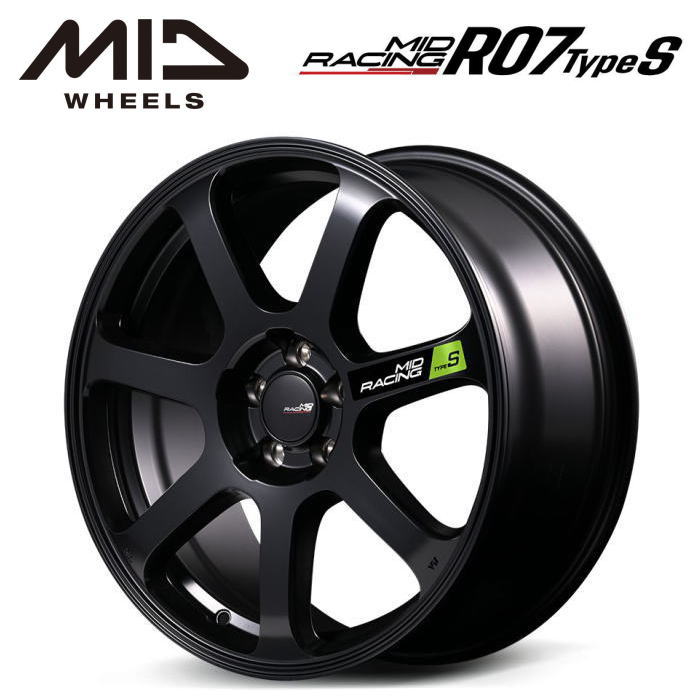 【送料無料・代引き可】【ホイール4本】マルカサービス MID MIDRACING R07 TypeS 18インチ 8J インセット45 5穴 P.C.D.100...