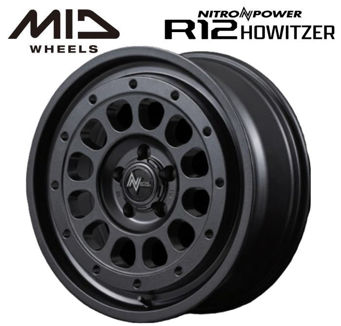 Rakuten - 【送料無料・代引き可】【ホイール1本単品】マルカサービス MID NITROPOWER R12 HOITZER R12 ハウザー 18インチ 7.5J インセット45 5HOLE P.C.D. 114.3 バレルブラック