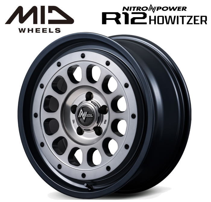 樂天商城 - 【送料無料・代引き可】【ホイール4本】マルカサービス MID NITROPOWER R12 HOITZER R12 ハウザー 18インチ 7.5J インセット45 5穴 P.C.D. 114.3 セミグロススモーク/マシンドフェイス