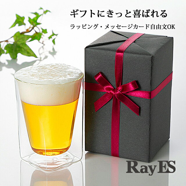 誕生日 プレゼント 退職祝い 父の日 グラス ギフト ダブルウォールグラス RayES/レイエス RDS-002 300ml 1個入 おしゃれ ラッピング メッ...