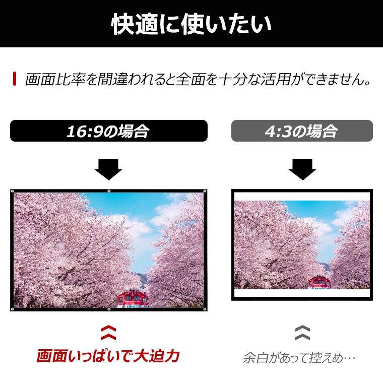 プロジェクタースクリーン 吊り下げ 家庭用 プロジェクタースクリーン 100インチ 2...
