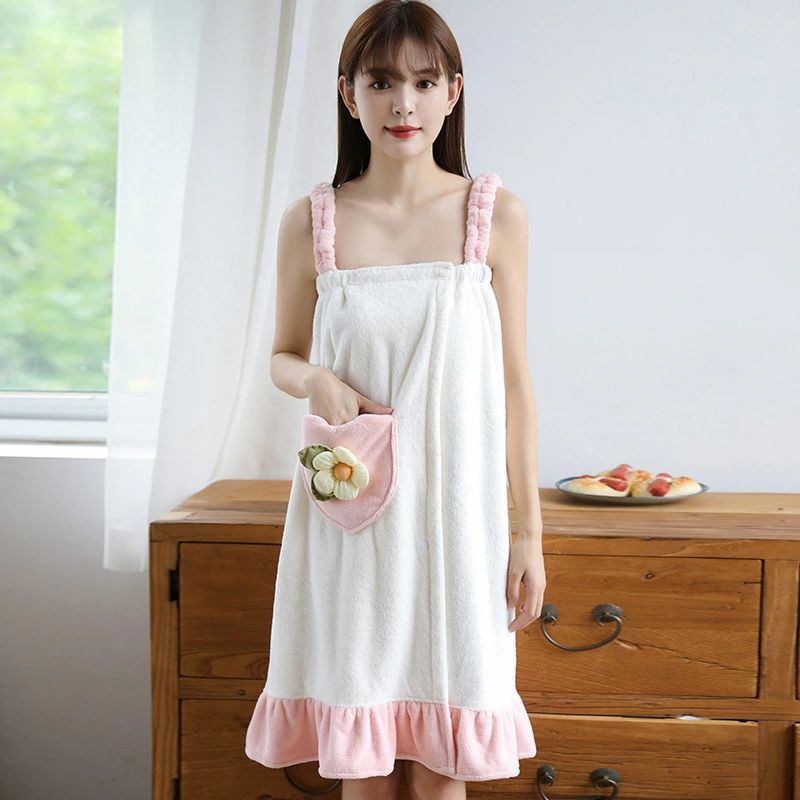 着るバスタオル バスローブ バスワンピース マイクロファイバー ラップタオル 大人用 レディース 巻きタオル 肌触りがよい 吸水 速乾 便