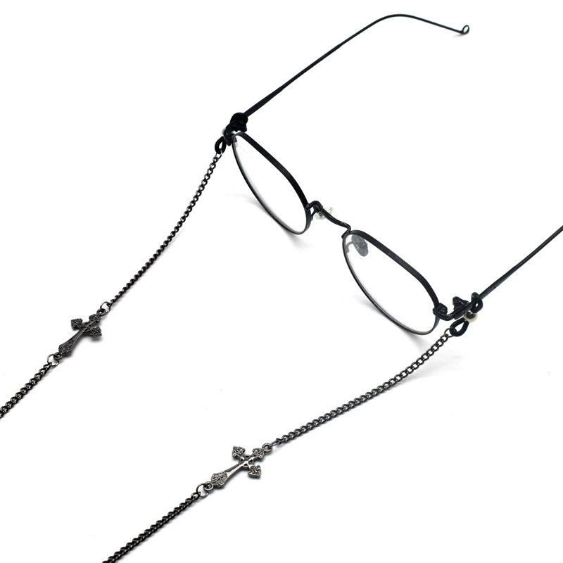 メガネチェーン ハンドメイド クロス 十字架 ゴシック ダーク サブカル パンク ストリート レトロ 個性的 デザイン エッジィ スイートク