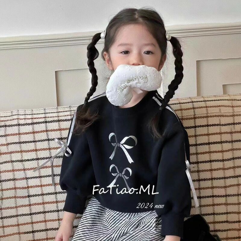 フーディズボンセット 子供 女の子スーツ 2024 秋の新韓国 蝶結び スタイル西洋ス...