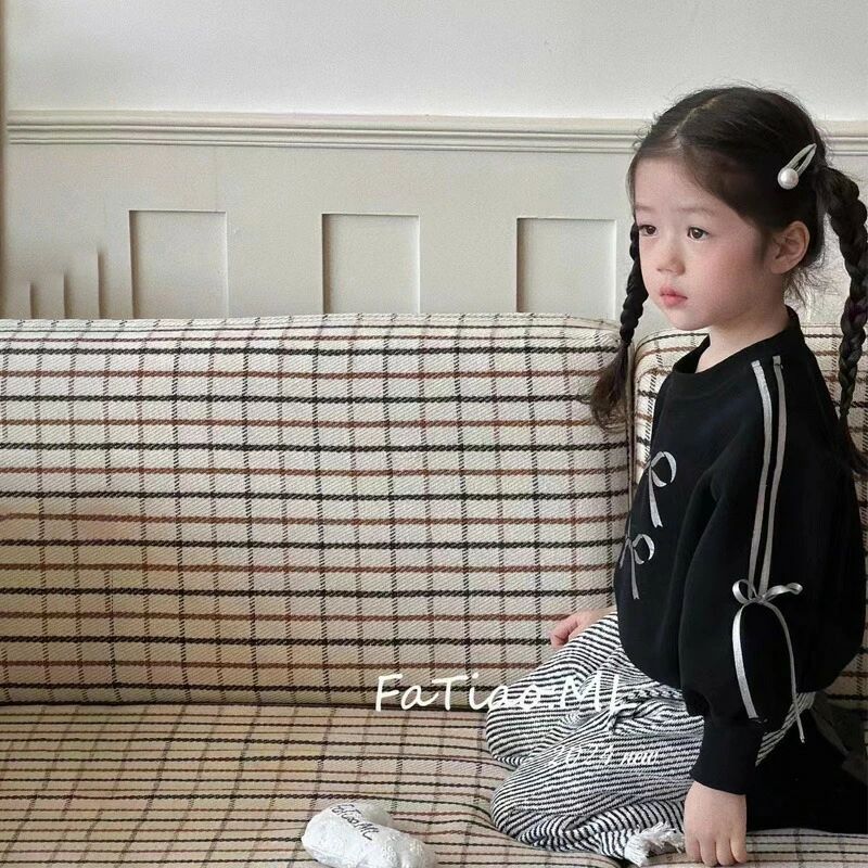 フーディズボンセット 子供 女の子スーツ 2024 秋の新韓国 蝶結び スタイル西洋ス...