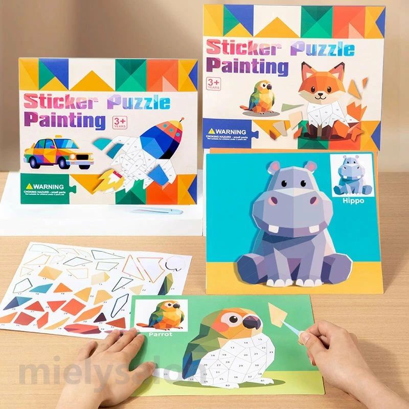 パズル 貼り絵 知育玩具 幼児 工作 手作り DIY キット ステッカー おもちゃ 子供向け 幼稚園 年少 年中 年長 集中力 創造力 想像力 手先