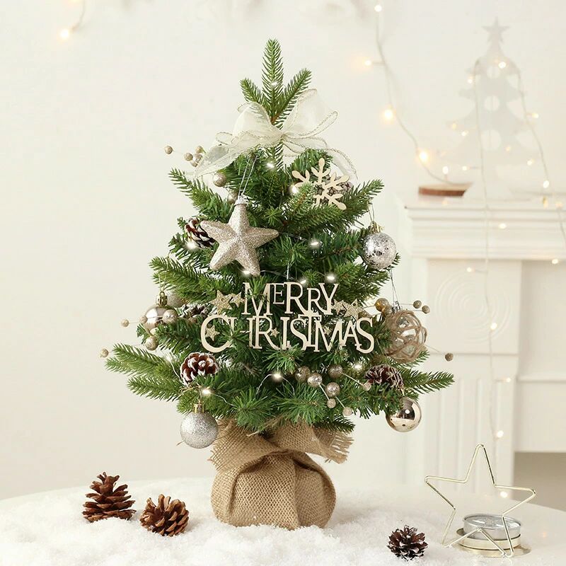 クリスマスツリー 回転オルゴール付きミニクリスマスツリーセット 卓上デコレーション PE+PVC素材 クリスマスオーナメント クリスマス