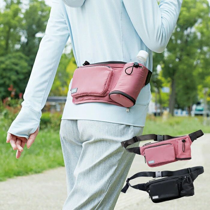 体にフィット!軽量ウォーキングバッグ【コジット】男女兼用 ウォーキング グッズ ウォーキング バッグ ウェストバッグ ウェストポーチ