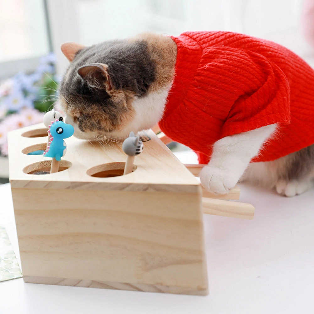 モグラ叩き 猫おもちゃ 猫 おもちゃ もぐらたたき 猫じゃらし 木製 猫遊び 猫じゃ...
