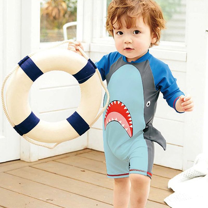 rayoheistoreの水着 男の子 可愛い 夏 キッズ ベビー ベビー水着 シャーク 赤ちゃん 子供 ジュニア ロンパース ロンパース水着 子供用 こども ジュニア｜アングル2