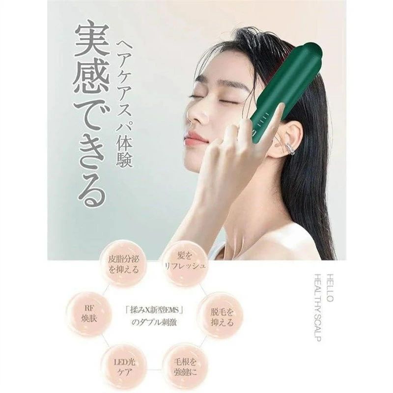 電気ブラシ ems ブラシ 頭皮EMS 4段階 充電式 LEDブラシ 電動頭皮ブラシ エレキブ...