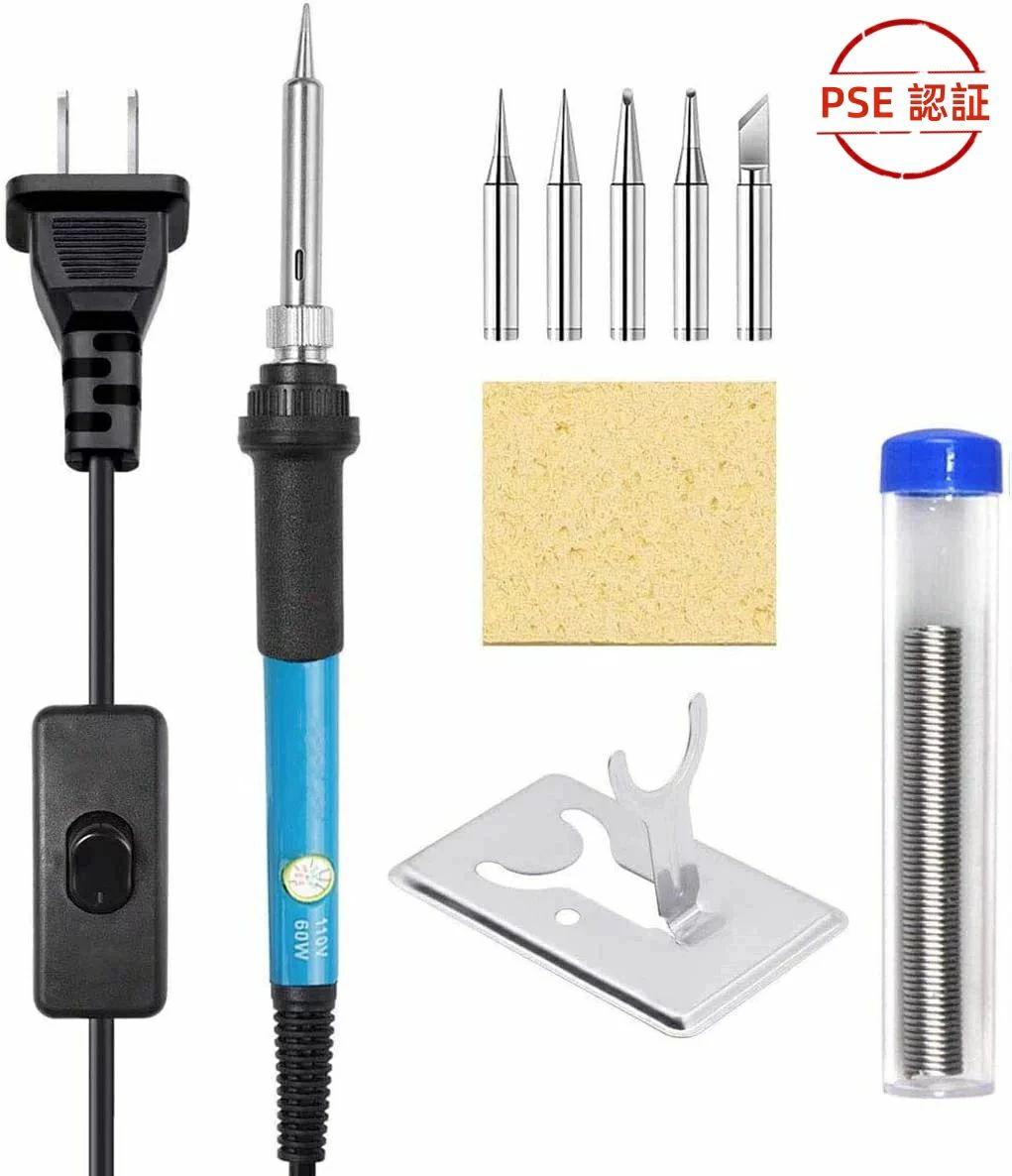 乐天商城 - はんだごて はんだごてセット 温度調節可(200～450℃) 9-in-1 60W/110V ハンダゴテ 電子作業?電気DIY用 家電修理?基盤?溶接
