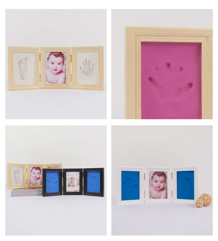 【送料無料】赤ちゃん 写真立て ベビー プリント デスク フォトフレーム デスクフレーム / 手形 手形足型 安全 粘土 新生児 おしゃれ