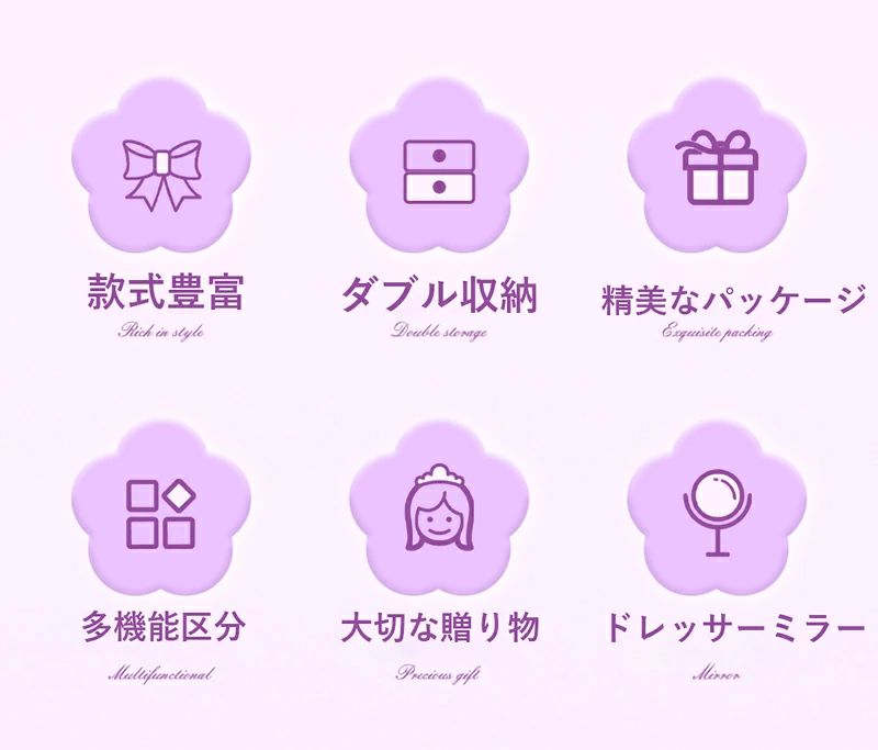 ジュエリーボックス キッズ 宝石箱 こども ヘアアクセサリー 30点セット ヘアクリ...