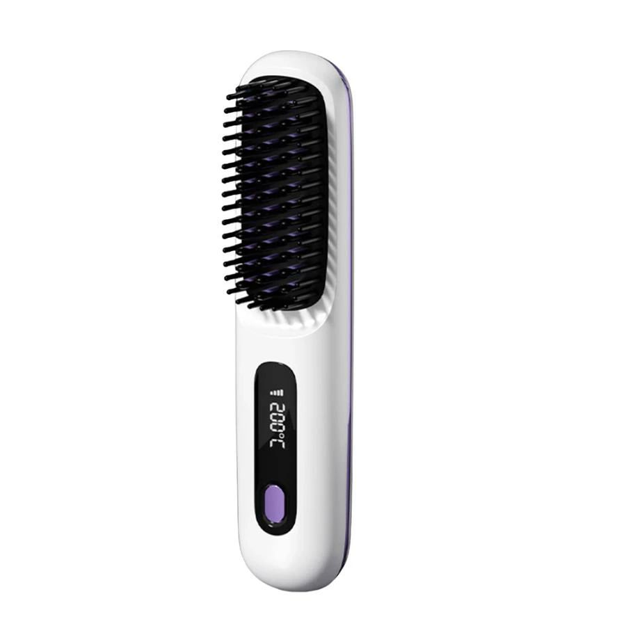 ヘアアイロン ヘアアイロンブラシ コードレス 充電式 ミニ ヒートブラシ 急速加熱 ...