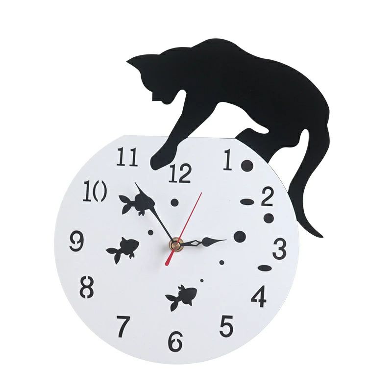 【送料無料】壁掛け時計 掛け時計 おしゃれ デジタル 静音 時計 かわいい ネコ ねこ 雑貨 猫グッズ 壁